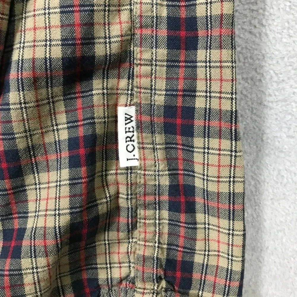 J. Crew Mens XL Plaid Button Down Long Sleeve Shirt Preppy Multicolor Cotton